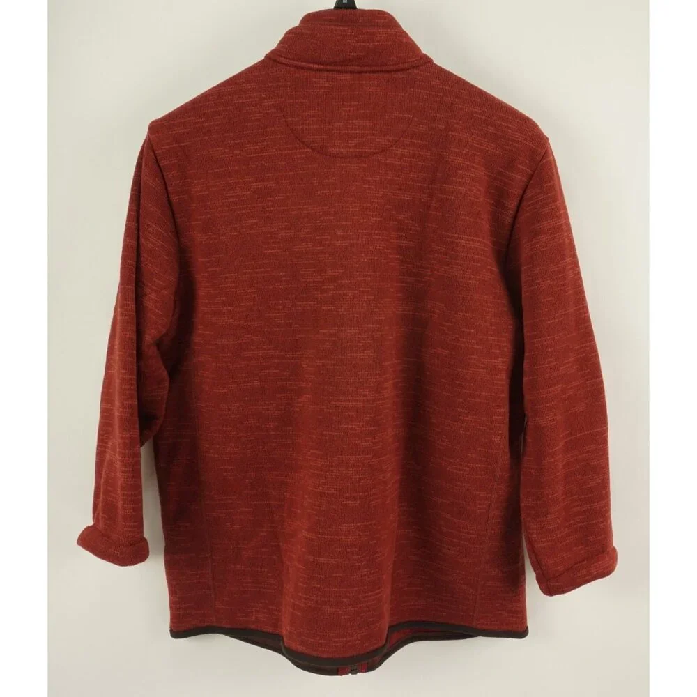UNTUCKit Kezoh Full Zip Fleece Sweater Men’s XL Comfort Stretch Soft Red Heather